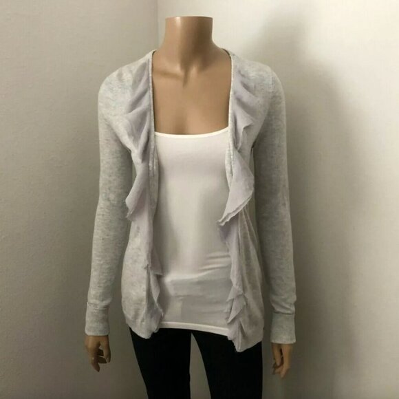 Hollister Womens Ruffle Cascade Cardigan Size Small Sweater Gray Sweater - Picture 1 of 4